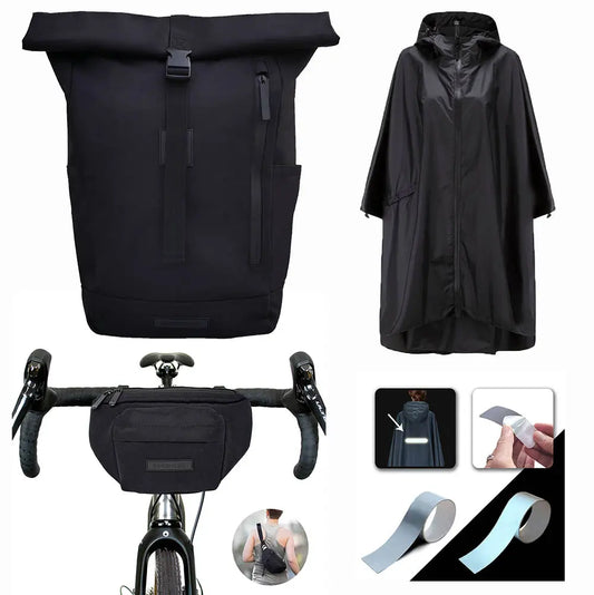 Bundle Bomence Tasche und Regenponcho schwarz