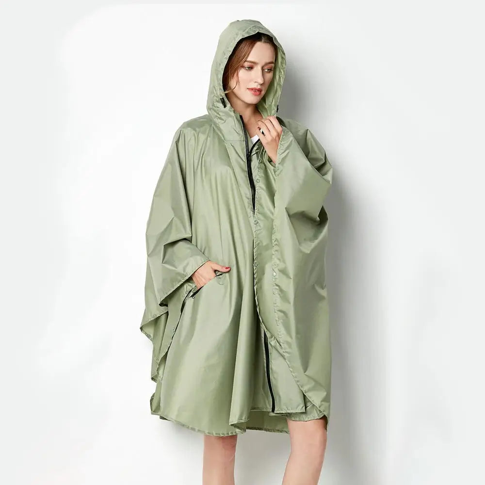 Hellgrün Eleganter Regenmantel Matcha Grün Regenponcho Poncho Regen
