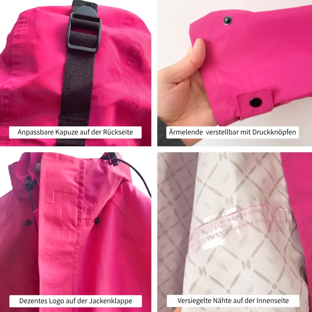 Material Details pinke Regenjacke Damen