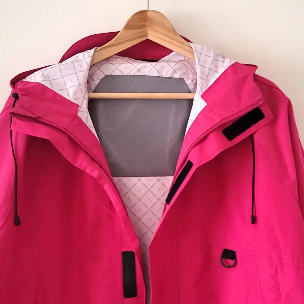 Pinke Regenjacke Damen mit Kapuze weit geschnitten