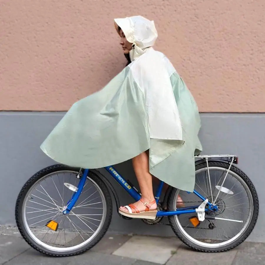 Regenumhang Fahrrad, Regencape Fahrrad grün, lang