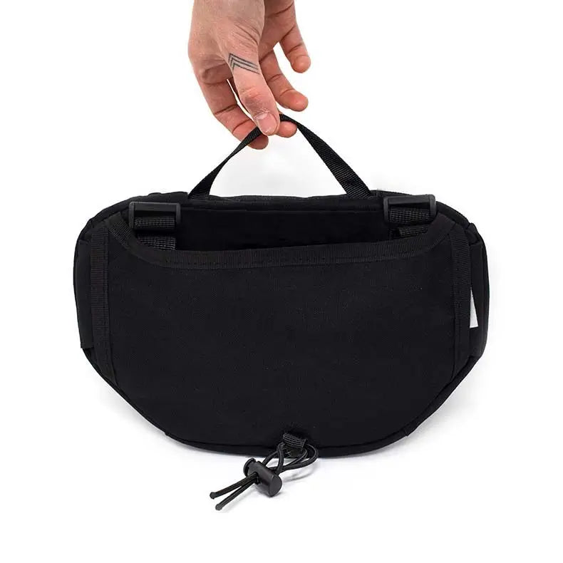 Lenkertasche Fahrrad schwarz rückseite Klett und Gummi