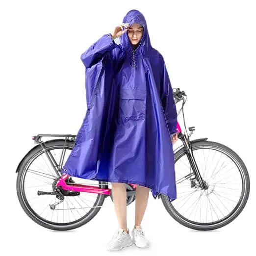 Blauer großer XXL Regenponcho fürs Fahrrad