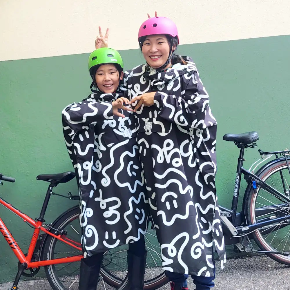 Fahrradponcho wasserdicht mit Ärmeln für Erwachsene und Kinder