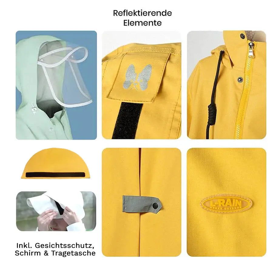 Regenmantel lang Extras und Details