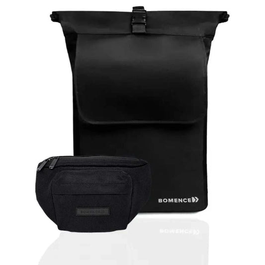 Fahrradtasche schwarz reflektierend mit Lenkertasche als Set