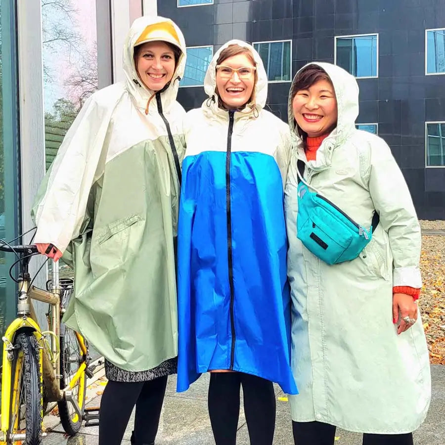 Regenponchos Damen, Fahrradponcho, Damenponcho Fahrrad, Regencape, Regenumhang mit Reißverschluss