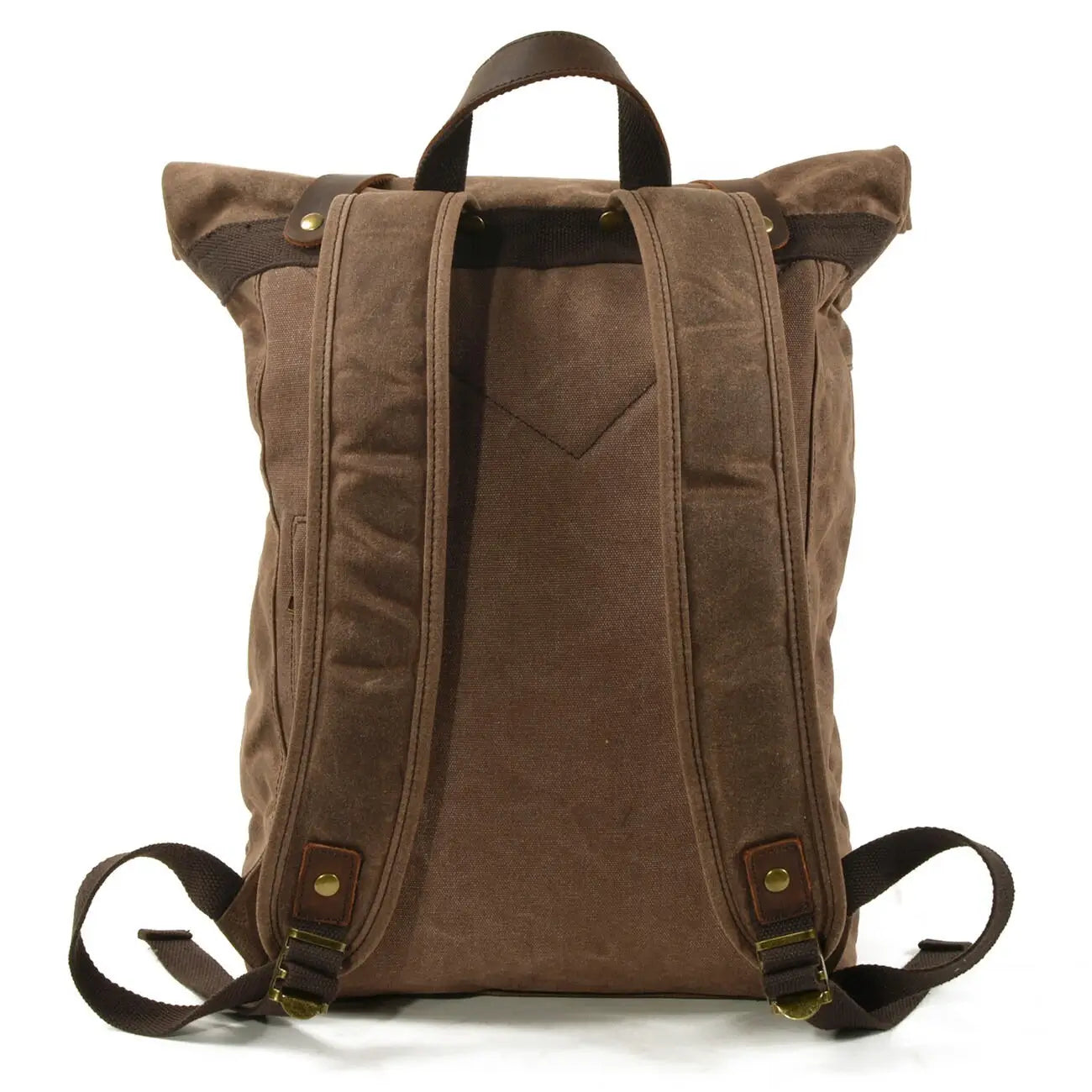 Rolltop Canvas Rucksack mit Leder "Hybrid"