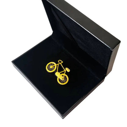 Fahrrad Geschenk Brosche in Schachtel, Fahrradfahren gold Geschenkidee Fahrradliebhaber