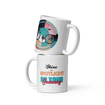 Stylische Fahrrad-Tasse mit inspirierender Botschaft