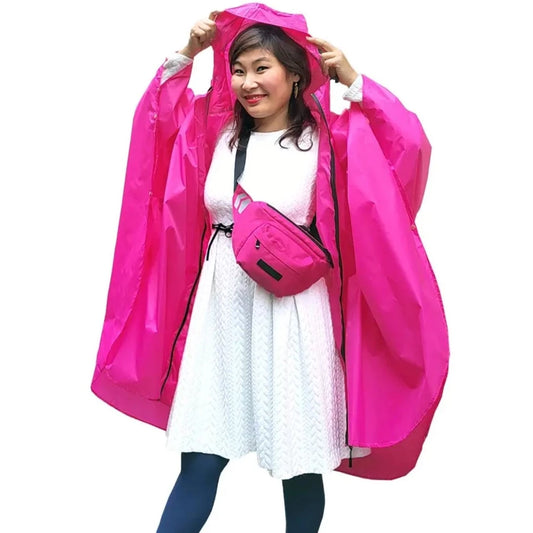 Pinker Regenponcho Damen Stylisch wasserdicht, Mode, modern, neu, fashion, Wandern oder Fahrradfahren, mädchen, teenager