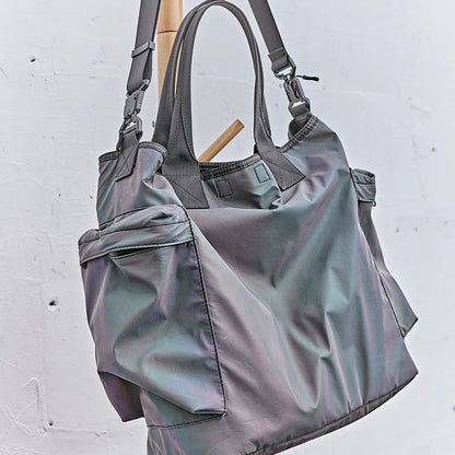 reflektierende Accessoires und Taschen, große Umhängetasche für Damen und Herren mit Schultergurt für über die Schultern, Shopper Tote Bag