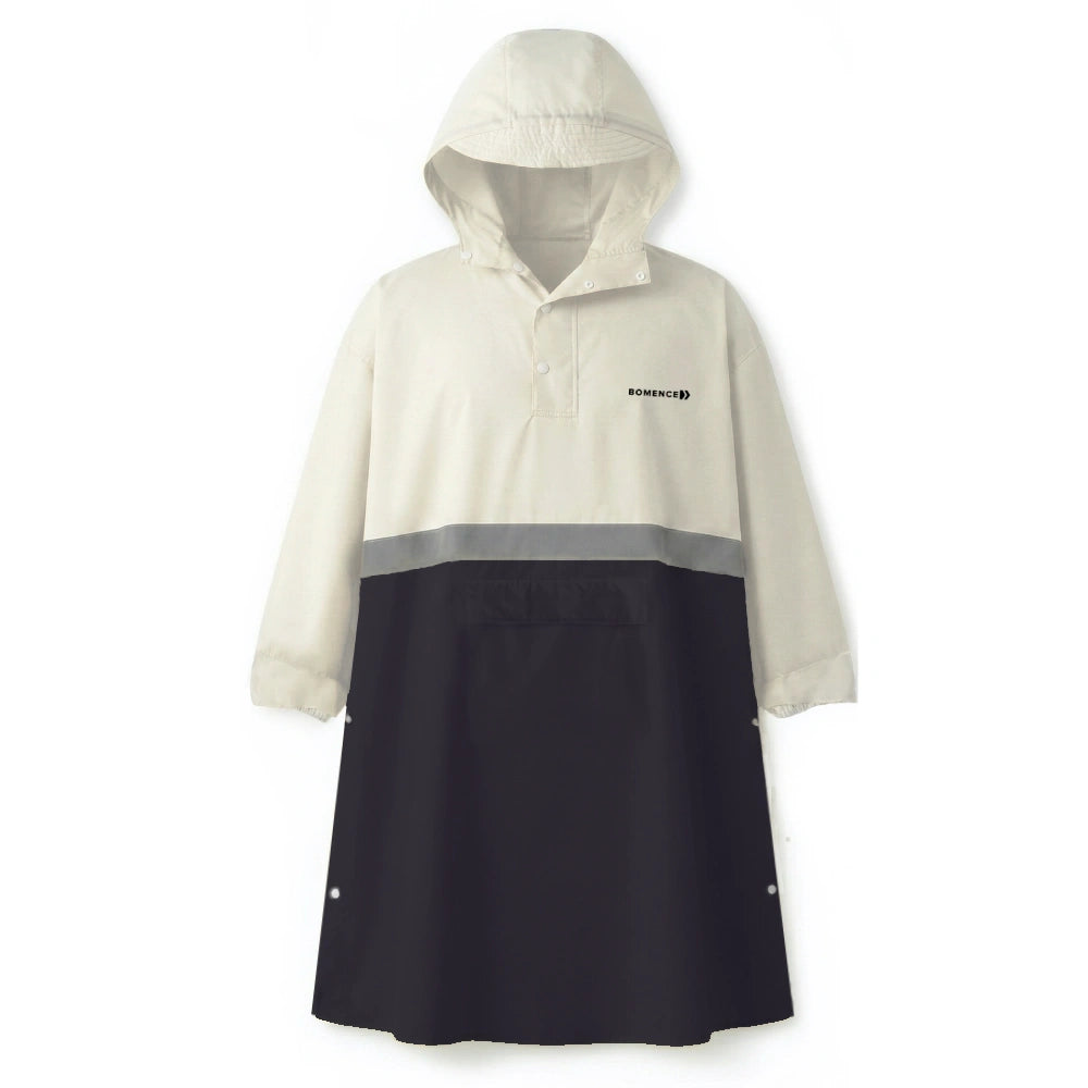 Regenponcho mit Reflektorstreifen schwarz weiss grau
