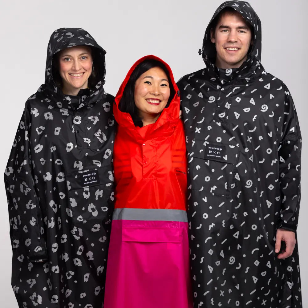 Regenponcho reflektierend mit Muster und Streifen