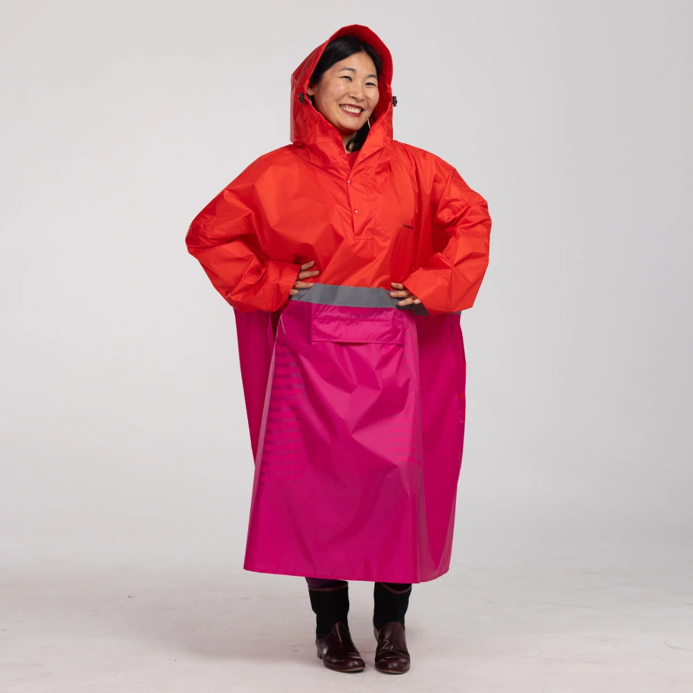 regenponcho mit ärmeln damen reflektierend von bomence