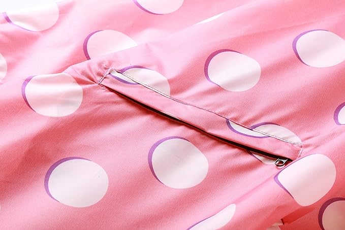 rosa regenponcho damen punkte kreise, stoff, jackentasche , reißverschluss