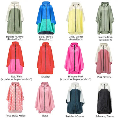 Colorful rain ponchos for cycling women