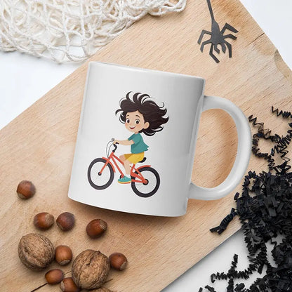 Tasse mit Fahrradmotiv und Spruch