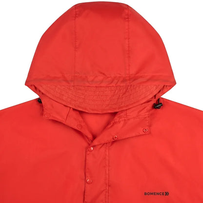 Regenponcho Kapuze mit Schirm und Kragen mit Druckknöpfen von Bomence rot