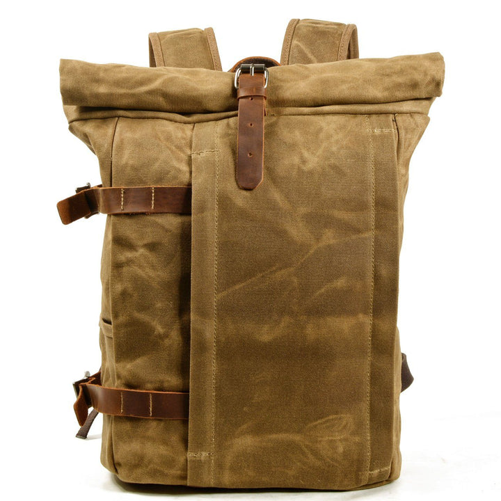 Canvas Rucksack mit Leder Rolltop "Loft"