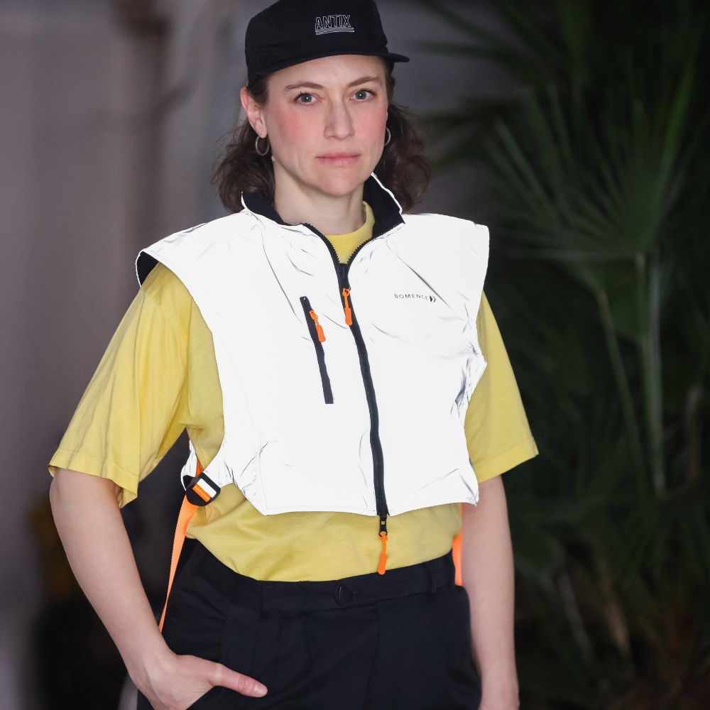 reflektierende weste damen kurz zum laufen oder fahrrad fahren