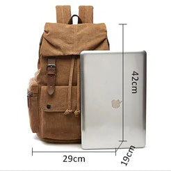 Laptop Rucksack Beige Braun Retro