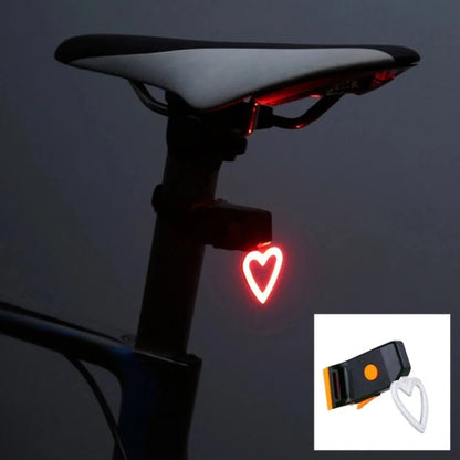 Fahrradlicht LED aufladbar mit USB Kabel Rückseite Fahrradsattel Herz