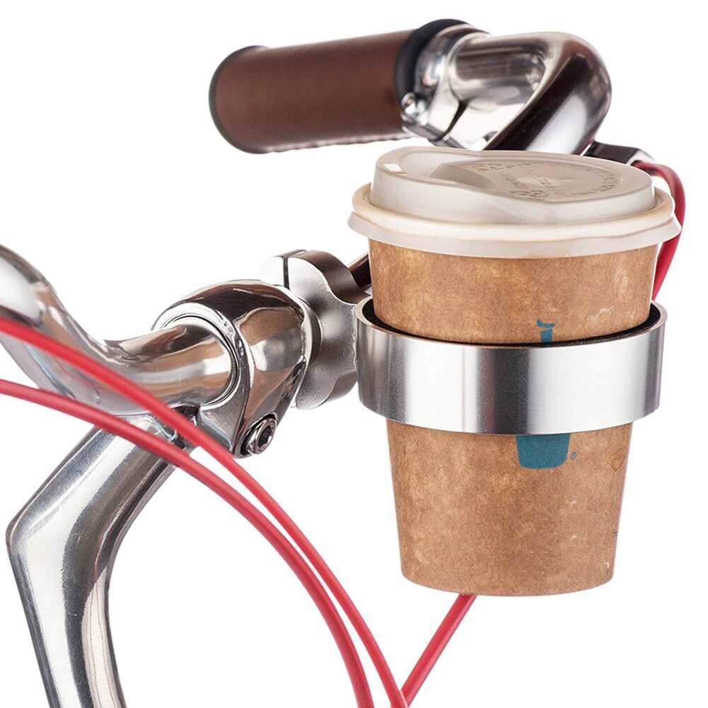 Cup holder for store bike handlebars